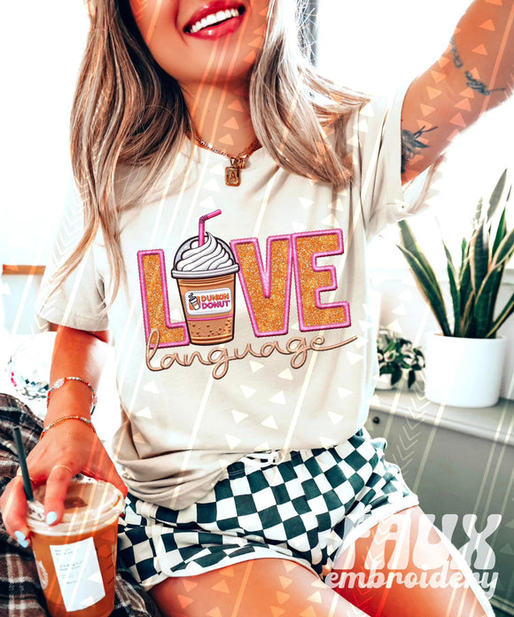 DD Love Language  Faux Embroidered Tee