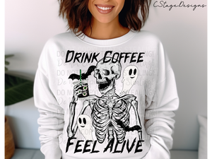 Drink Coffee Feel Alive (B/W) Tee