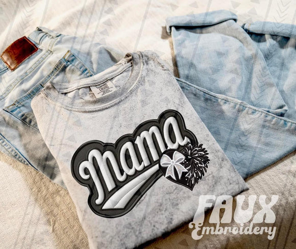 Cheer Mama  Faux Embroidered Tee