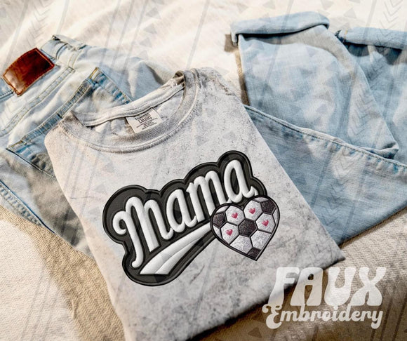 Soccer Mama  Faux Embroidered Tee