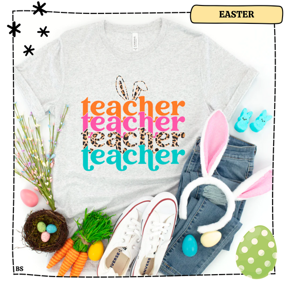 Teacher Easter Stacked With Ears
