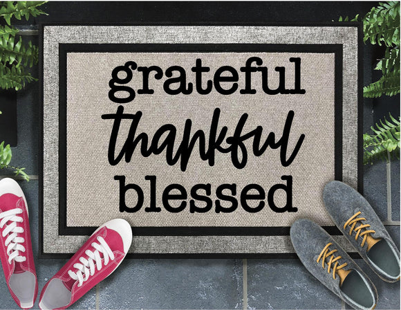 Grateful, Thankful, Blessed Doormat