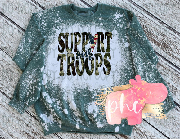 Support Our Troops Bleached Sweatshirt